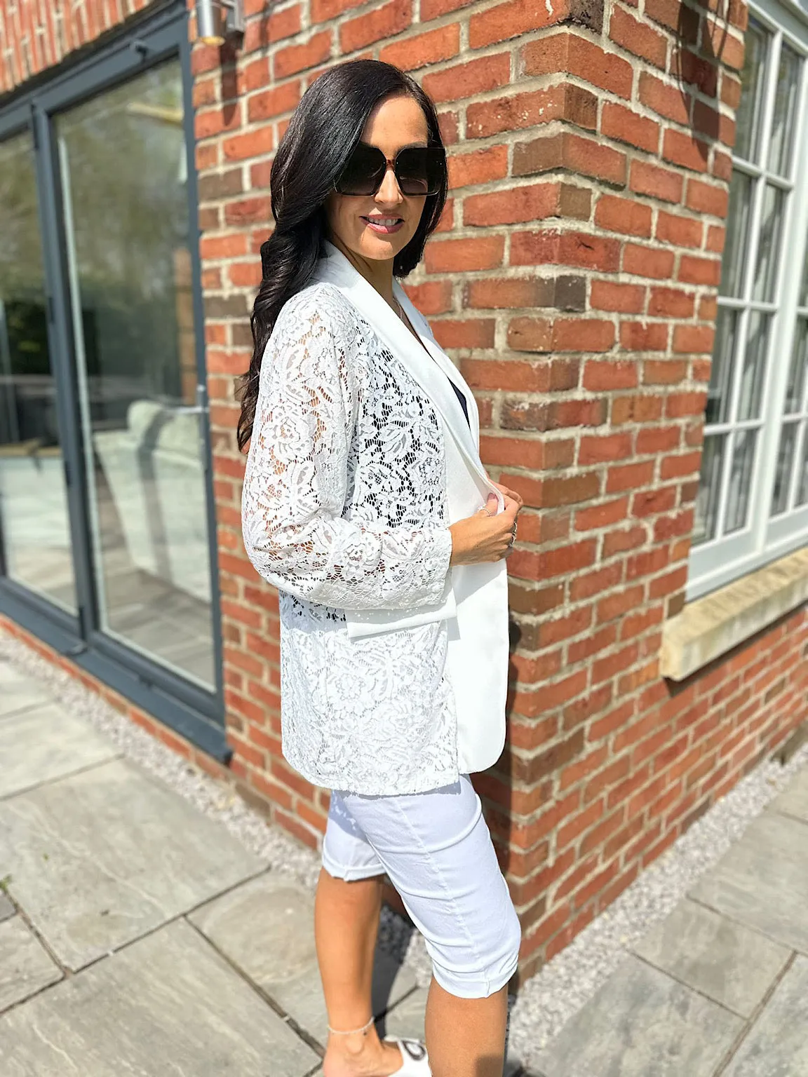 White Lace Blazer Jodie