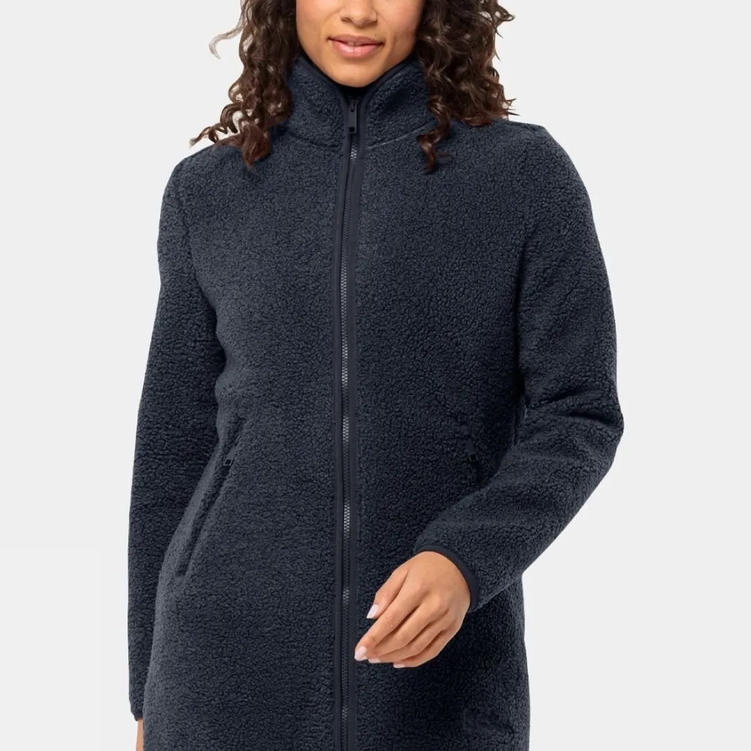 Womens High Curl Fleece Coat 