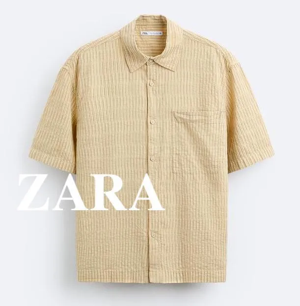 ZARA  |Stripes Short Sleeves Shirts