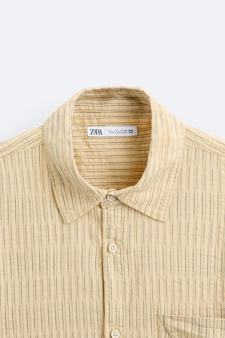 ZARA  |Stripes Short Sleeves Shirts